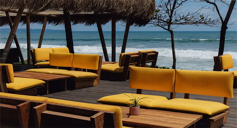 best sunset in seminyak potatohead beach club – golden hour ocean view with tropical vibes and beach club atmosphere